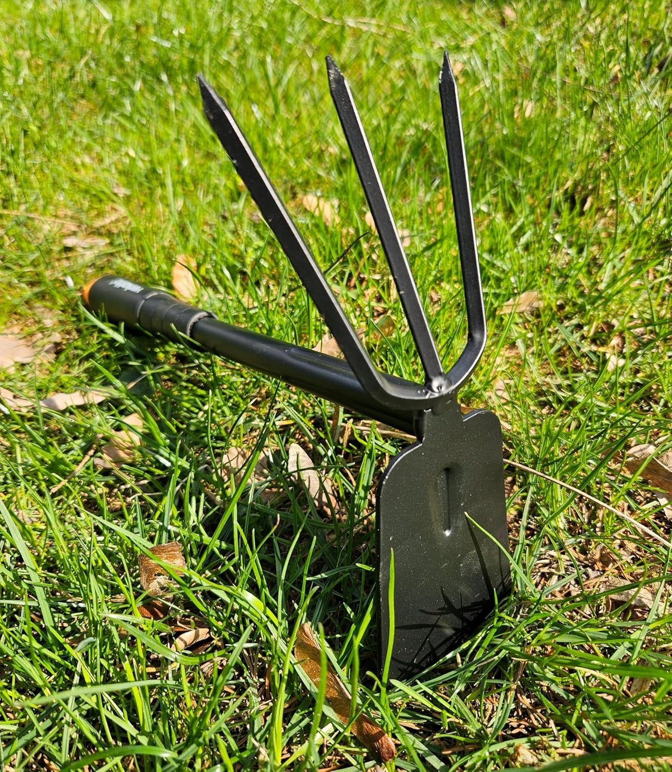 GARDEN HOE 7CM DOUBLE DIGGER SOIL MOVER THREE-TOOTH METAL Brand no brand