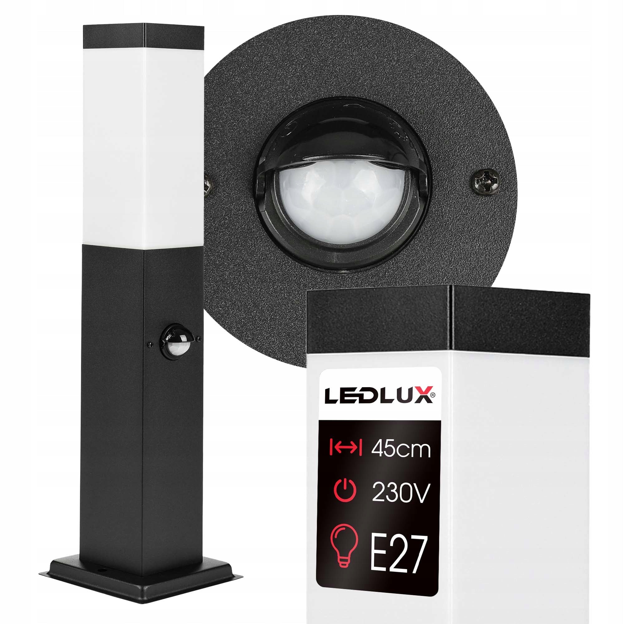 GARDEN LAMP, standing pole with motion sensor, 45 cm