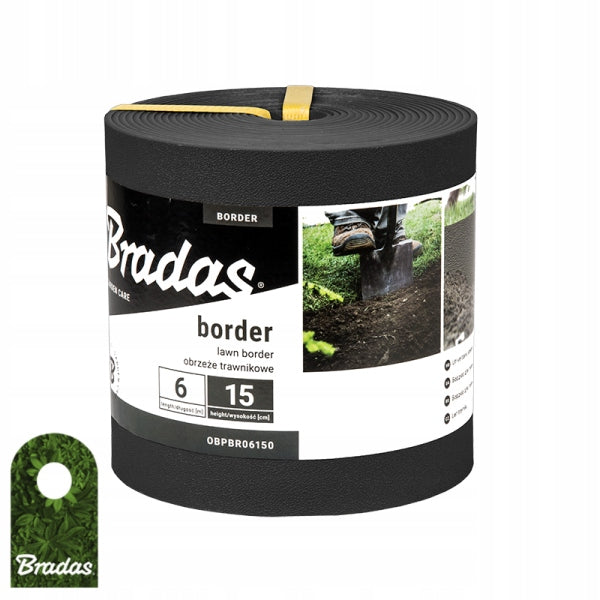 GARDEN LAWN PALISADE EDGING BLACK 6m x 15cm EASY INSTALLATION Packaging status original