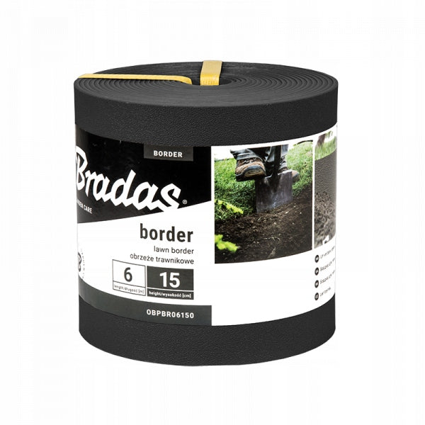GARDEN LAWN PALISADE EDGING BLACK 6m x 15cm EASY INSTALLATION