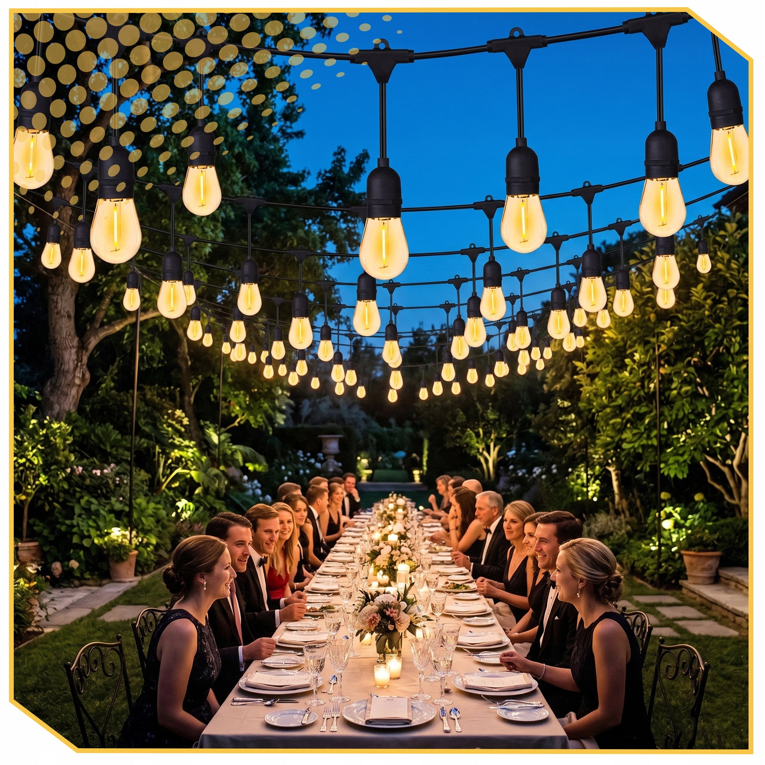 GARDEN LIGHT GARLAND 20m Bulbs 20 LED Outdoor Garden Lights Packaging status original
