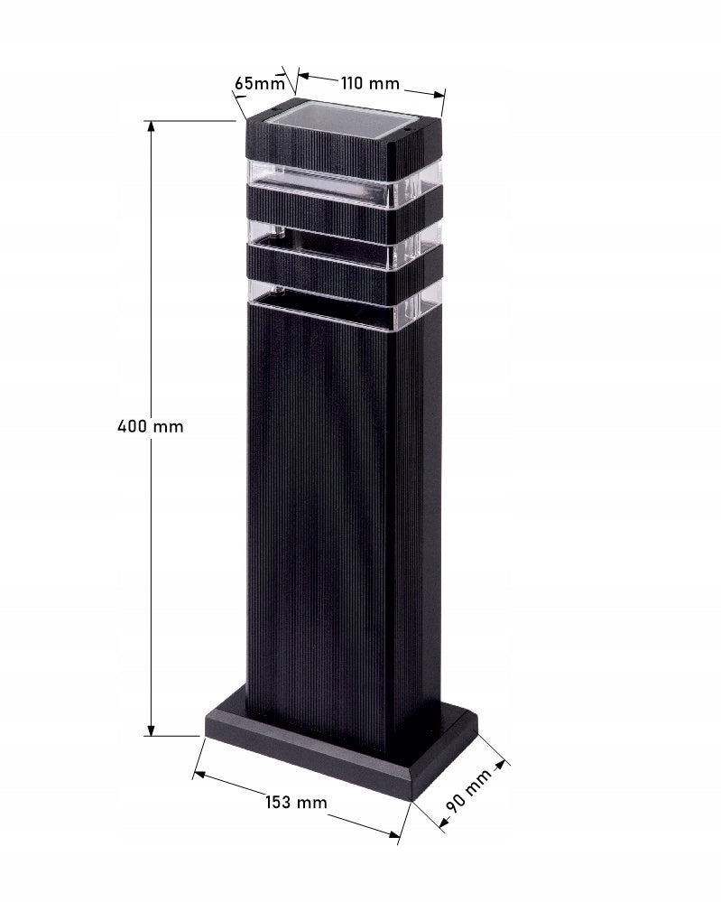 GARDEN LIGHTING POST WITH MOTION SENSOR SO-4OP 1x GU10 IP44 40 cm Color black