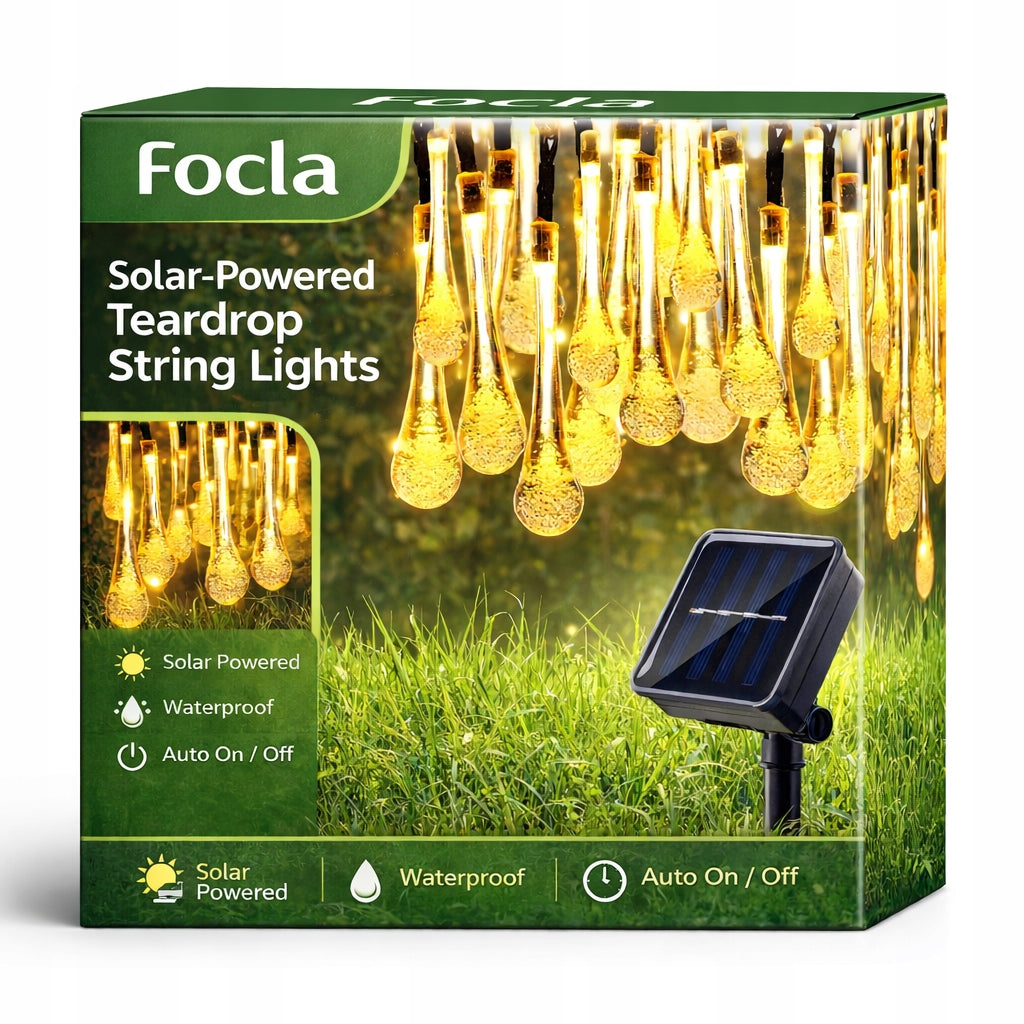GARDEN LIGHTS SOLAR DROPS 30LED-WHITE WARM