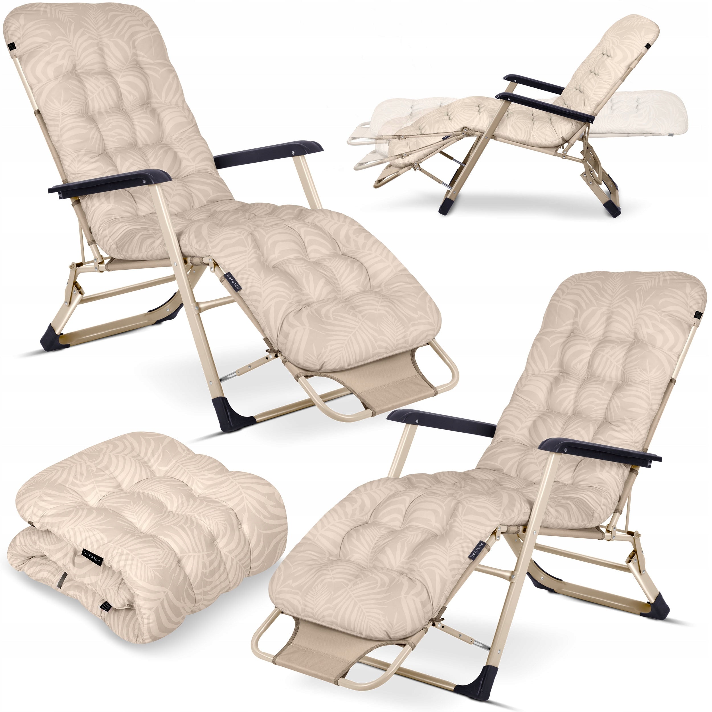 GARDEN LOUNGER BEACH CHAIR FOLDING CHAIR FOR GARDEN TERRACE 2 PCS Packaging status original