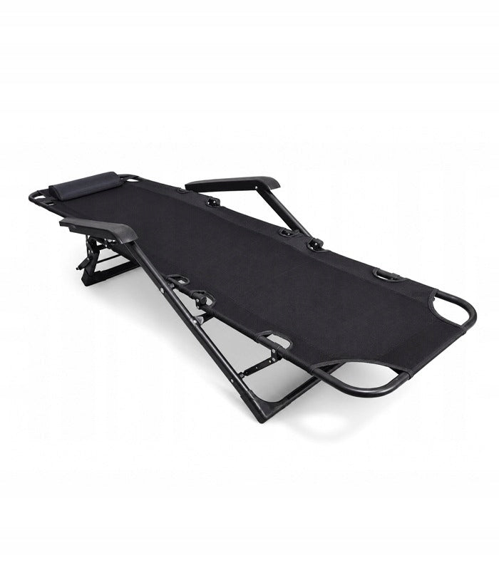 GARDEN LOUNGER FOLDING COUCH Folding Terrace Plot Black 180 CM Kind sunbed