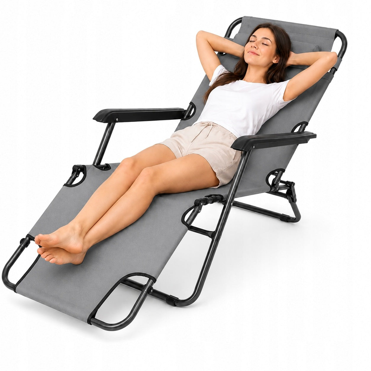 GARDEN LOUNGER FOLDING ZERO GRAVITY BEACH CHAIR TERRACE CHAIR BALCONY