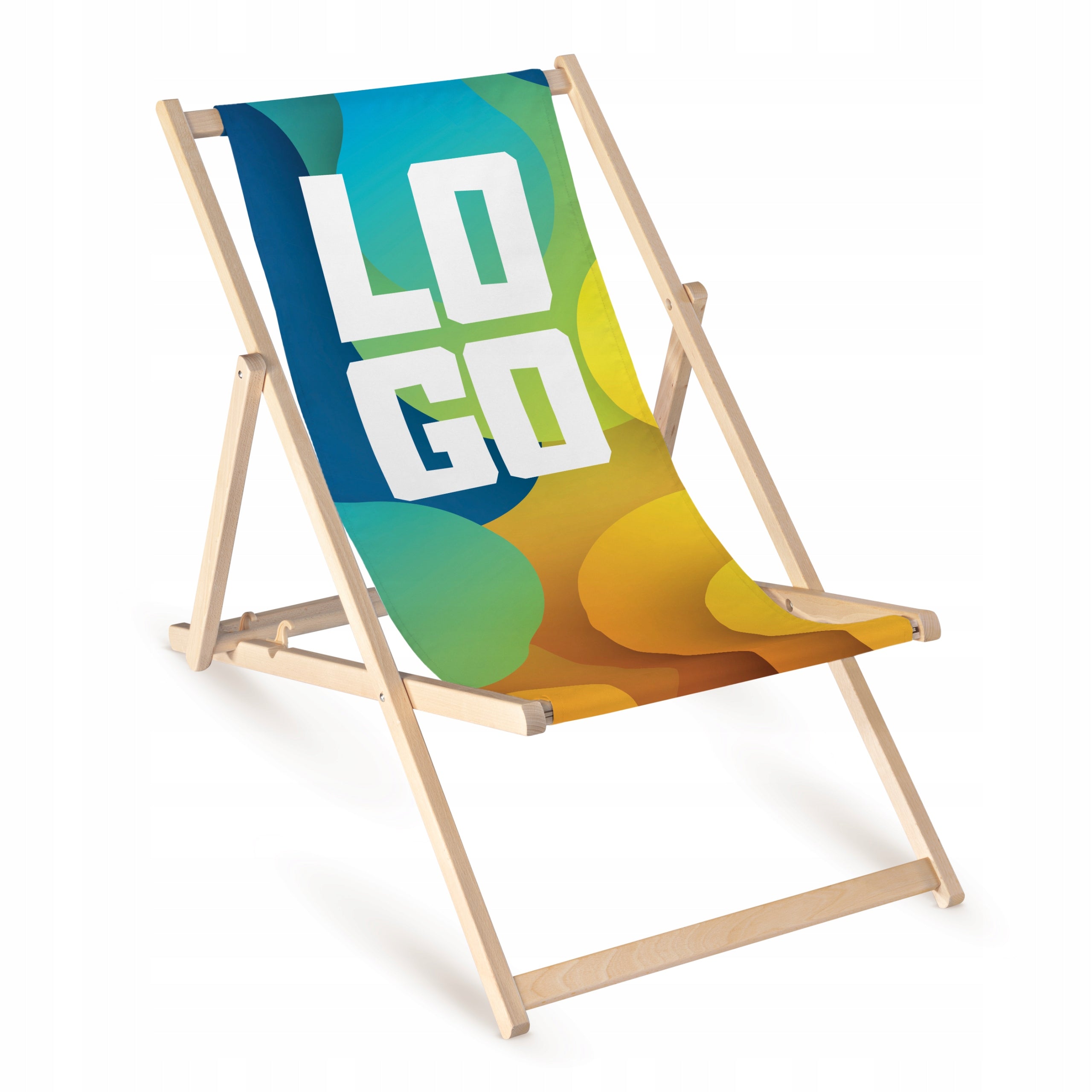 GARDEN LOUNGER WOODEN BEECH YOUR PATTERN YOUR ARTWORK YOUR COMPANY LOGO