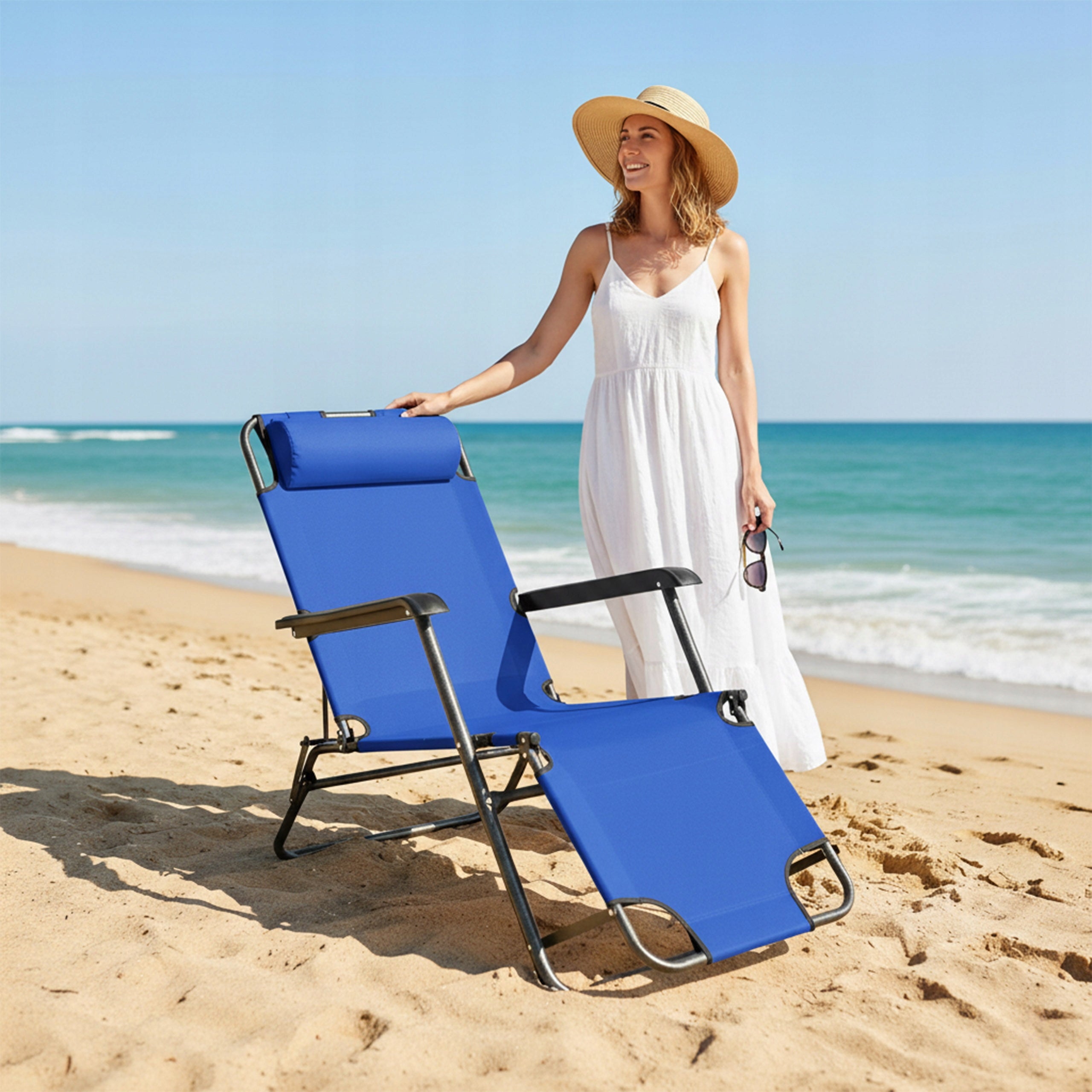 GARDEN LOUNGER ZERO GRAVITY BEACH CHAIR FOLDING ON TERRACE FOR GARDEN LEON Brand eHokery