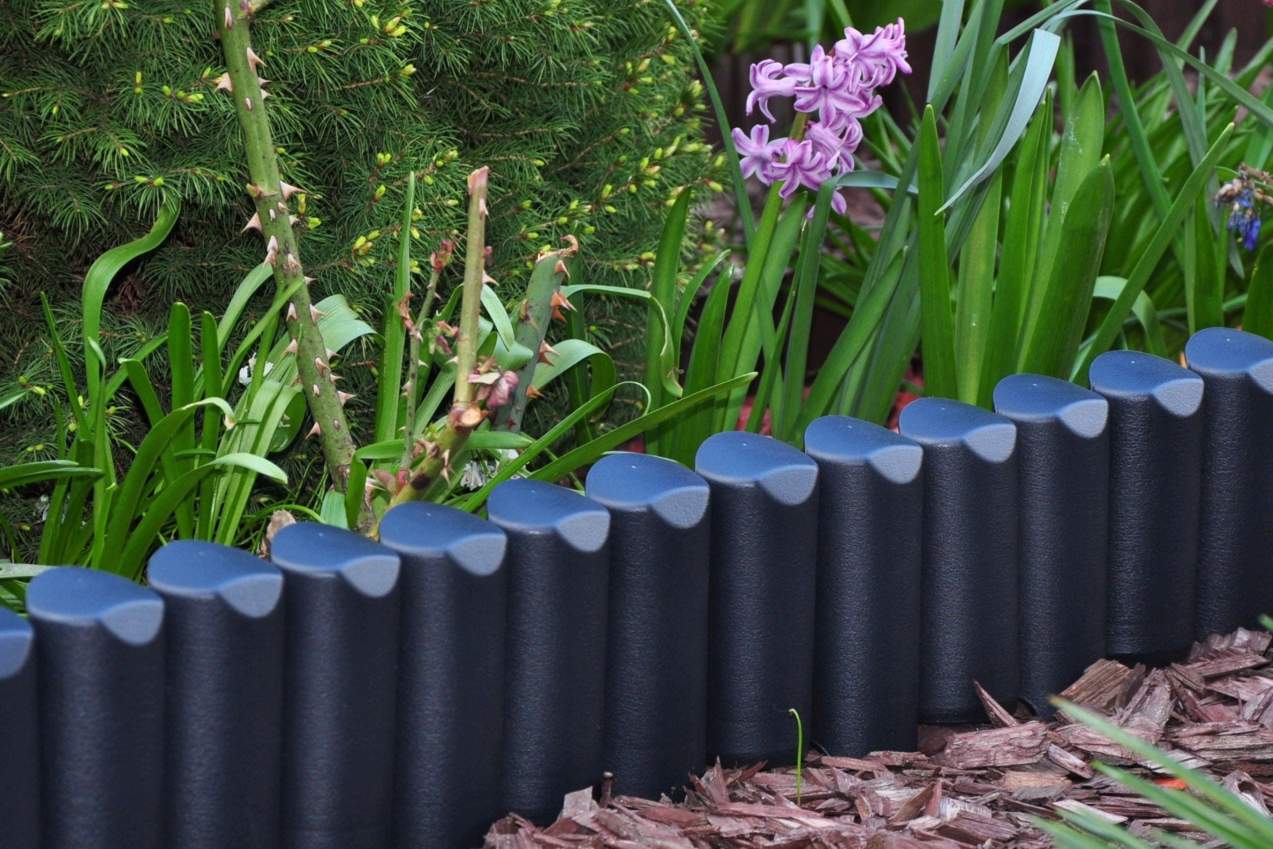 GARDEN PALISADE 300cm ANTHRACITE #Garden edging Lawn edging Manufacturer code Antracyt Palisada Ogrodowa 300 cm