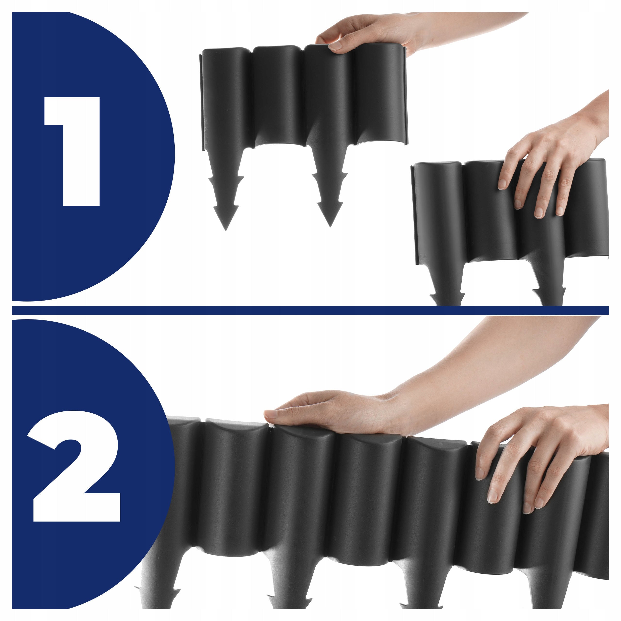 GARDEN PALISADE FENCE PLASTIC ANTHRACITE 2,5M DURABLE BORDER EDGING Manufacturer code Palisada border ANTRACYT ~2,5m