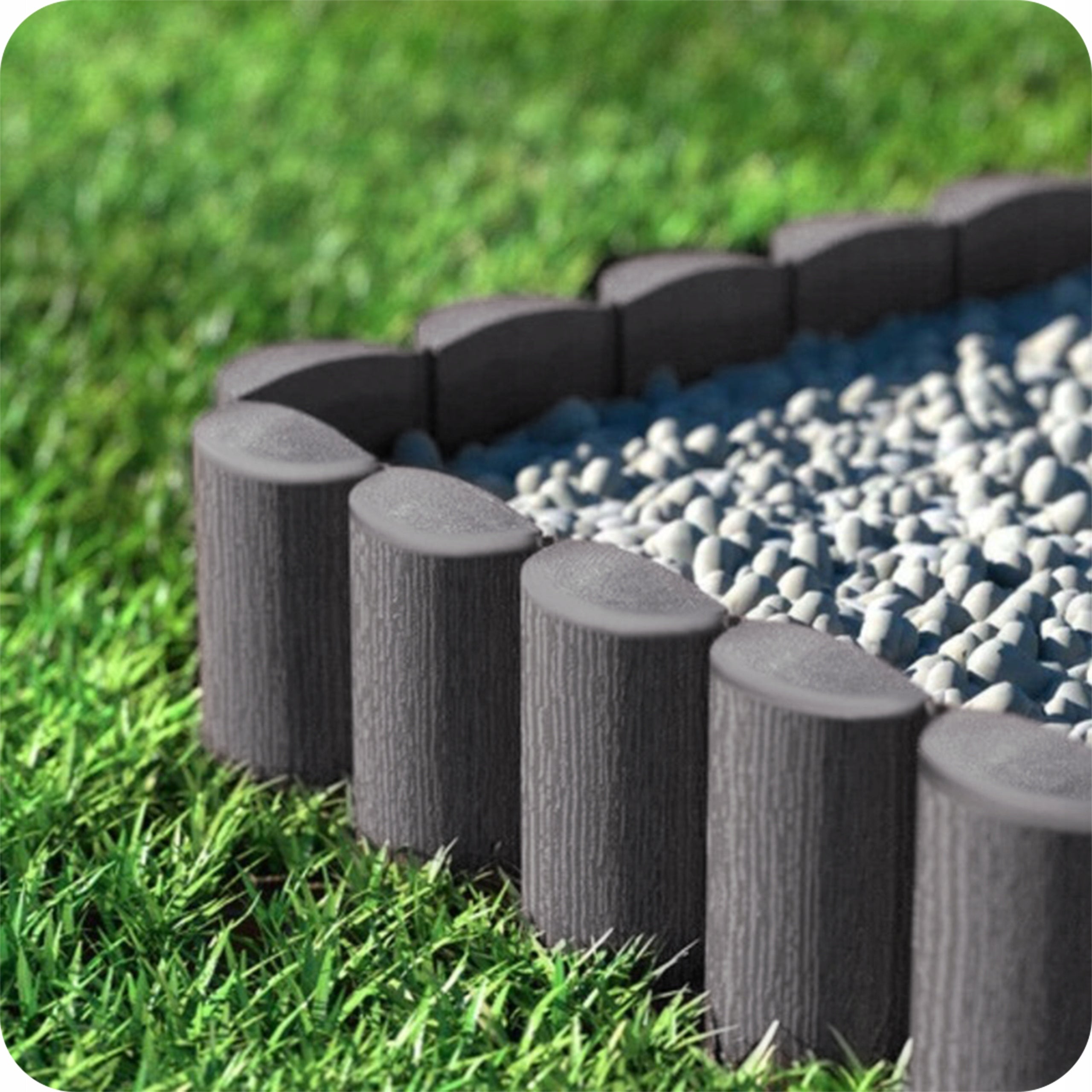 GARDEN PALISADE LAWN EDGING GARDEN PLASTIC GRAPHITE 280cm Packaging status original