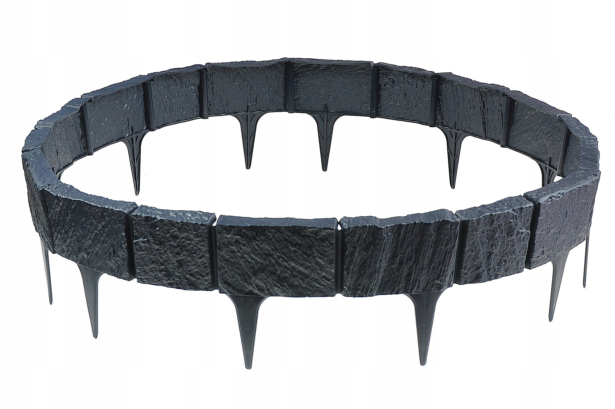 GARDEN PALISADE STONE SPLIT LAWN EDGING 390 CM ANTHRACITE Packaging status original