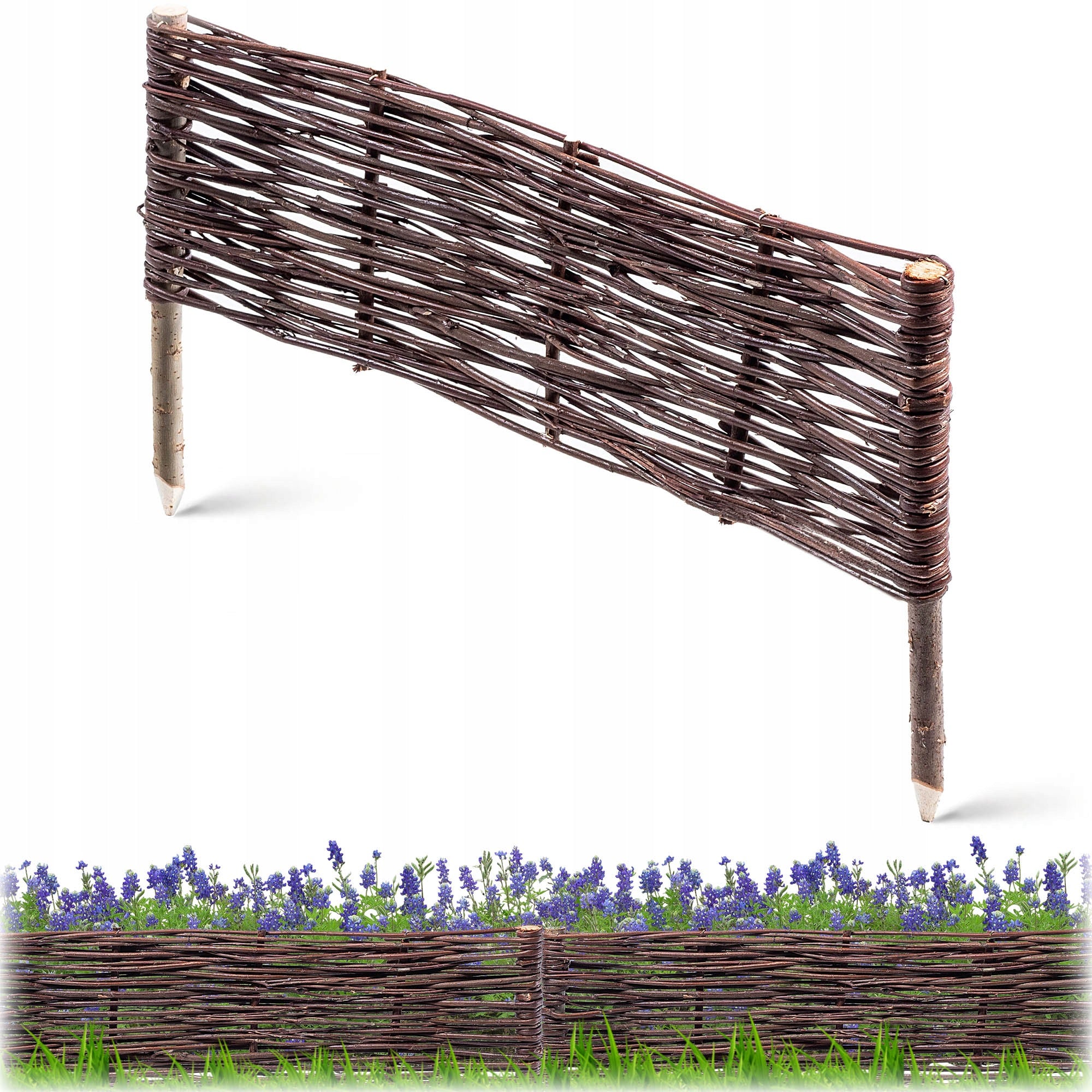 GARDEN PALISADE WICKER LAWN EDGING FENCE 60x20 cm HIGH FENCE
