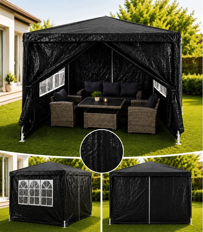GARDEN PAVILION 3X3 GREY PARTY GARDEN TENT FOR TERRACE PLOT Manufacturer Springos