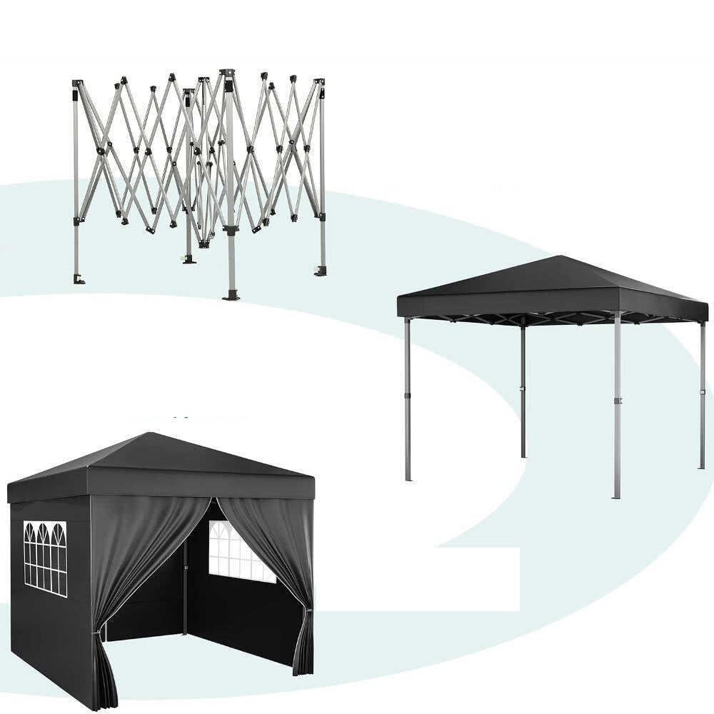 GARDEN PAVILION AUTOMATIC TRADING TENT 3x3 m EXPRESS 4 WALLS Number of windows 2