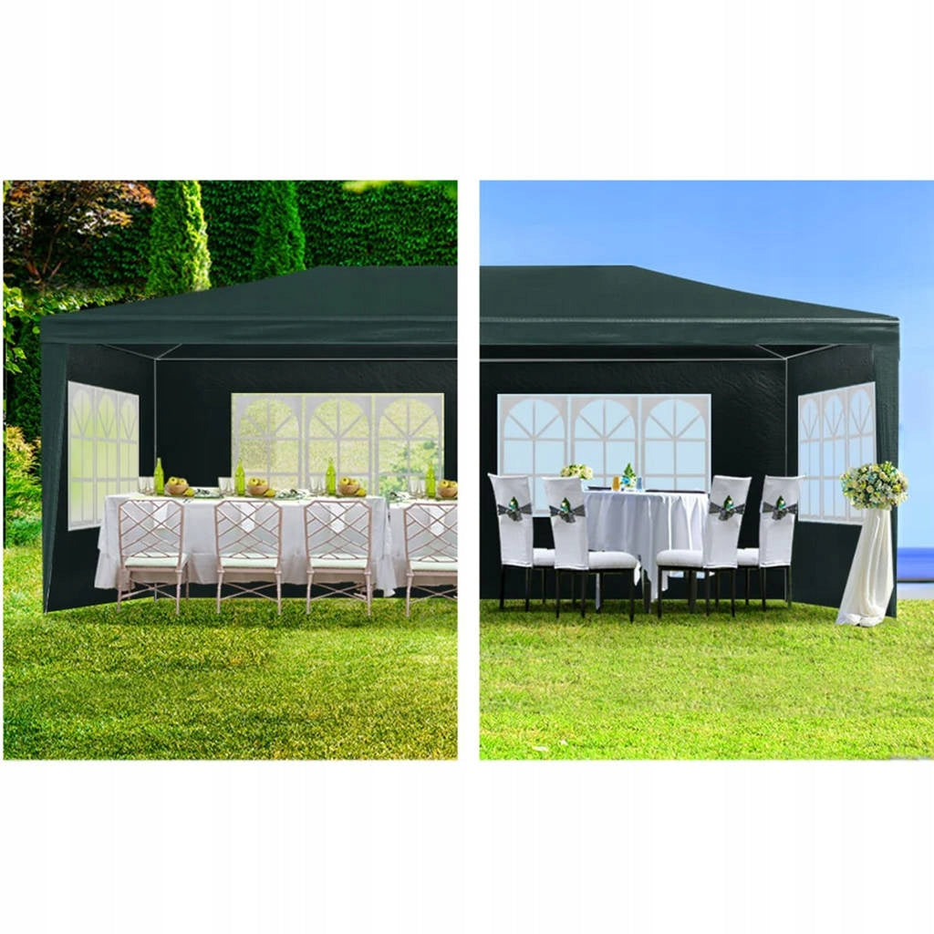 GARDEN PAVILION COMMERCIAL PARTY TENT 3x6 m + 6 SIDE WALLS Number of windows 6