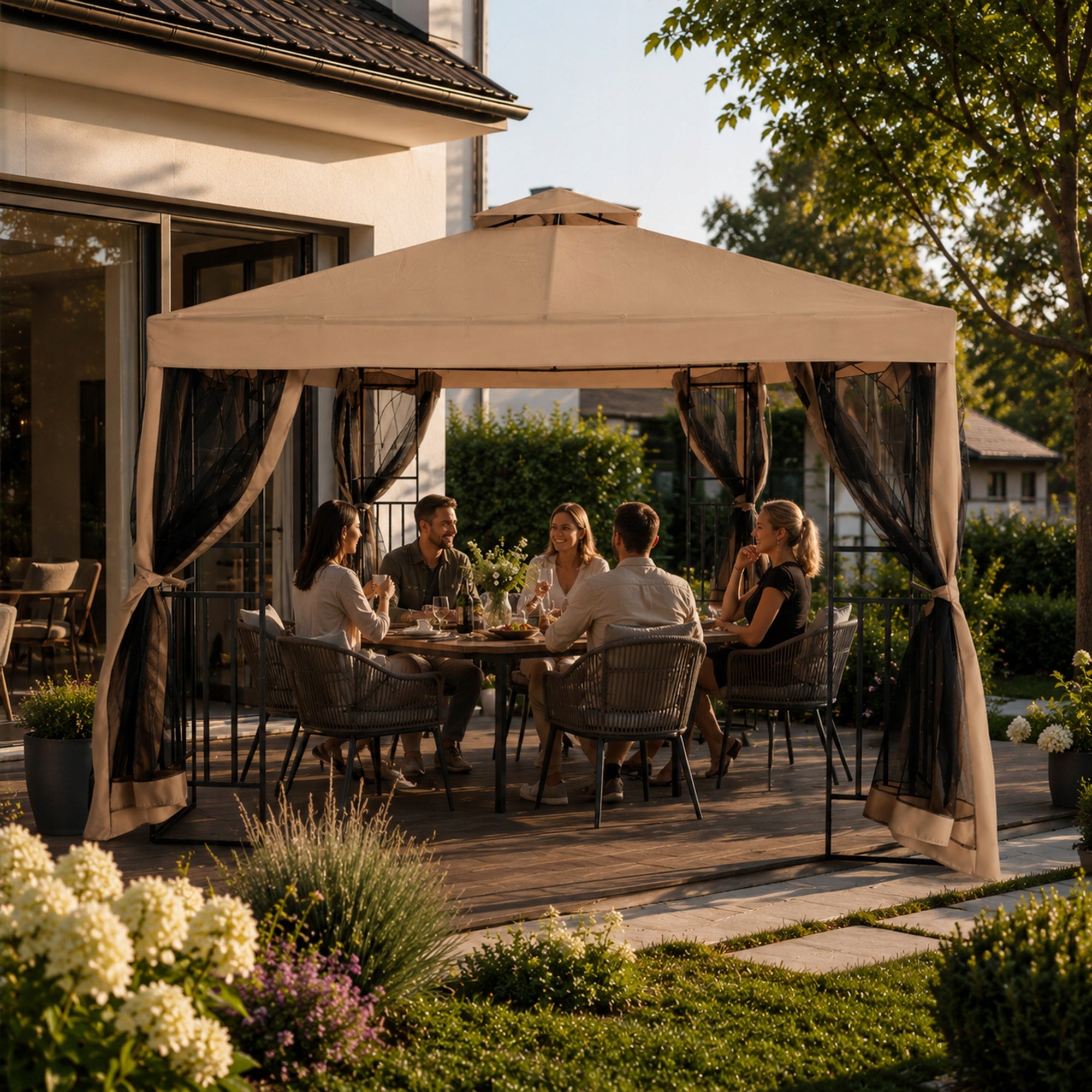 GARDEN PAVILION GAZEBO TENT 3x3x2,7m TERRACE GARDEN EVENT CANOPY Type tent