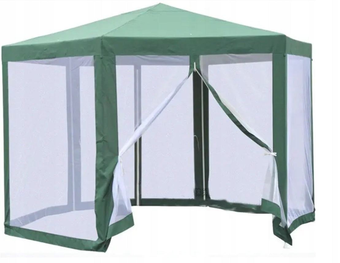 GARDEN PAVILION TENT COMMERCIAL GAZEBO + MOSQUITO NET 4x4m Length 4 m