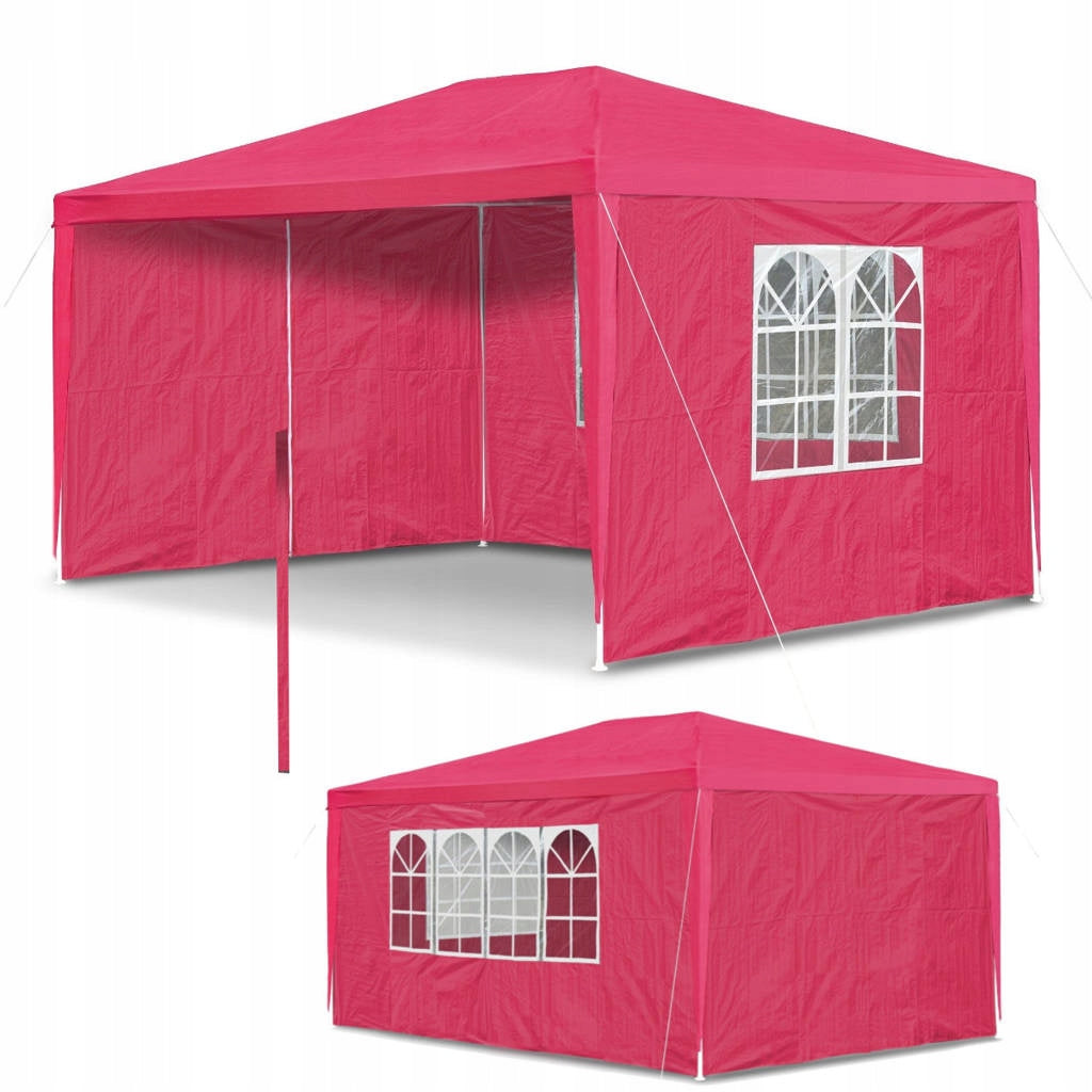 GARDEN PAVILION TRADE TENT 3x4 m + 4 WALLS WINDOW RED SOLID Manufacturer Holla Garden