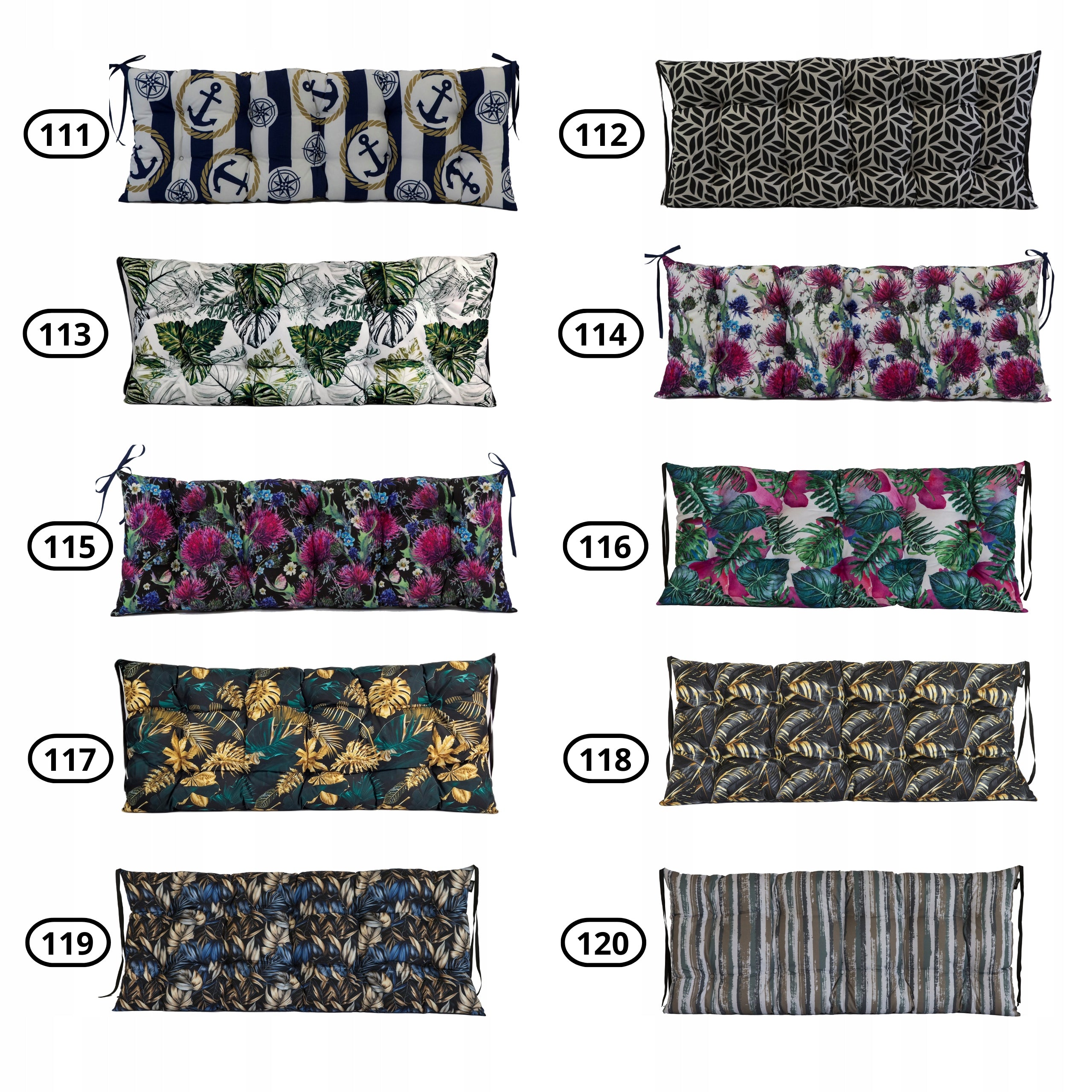 GARDEN PILLOW FOR BENCH SWING DIMENSION 120x45 Cushion thickness 8 cm