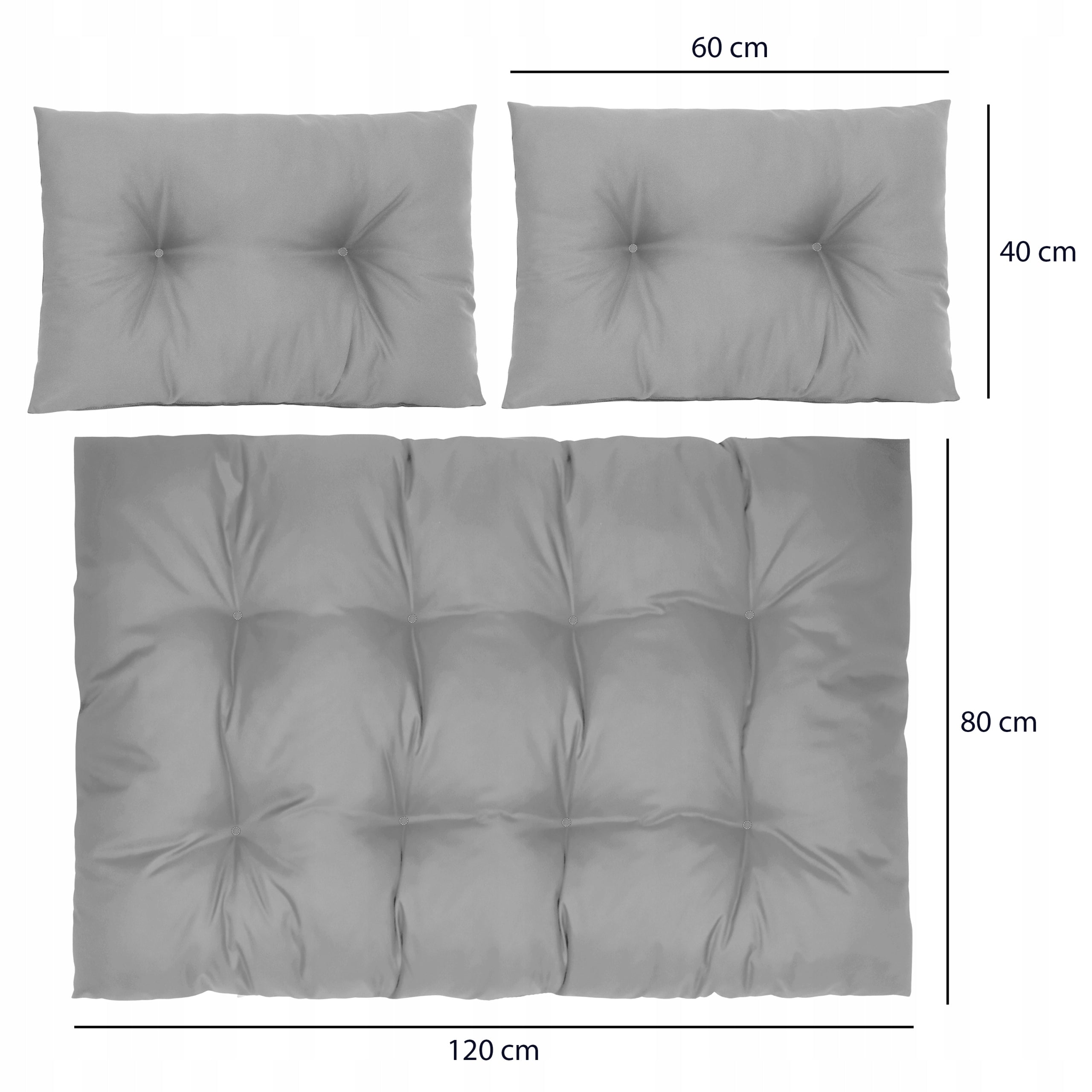 GARDEN PILLOWS FOR PALLETS FURNITURE WITH EURO PALLETS 120x80 CM WATERPROOF SET Manufacturer DOMAREX