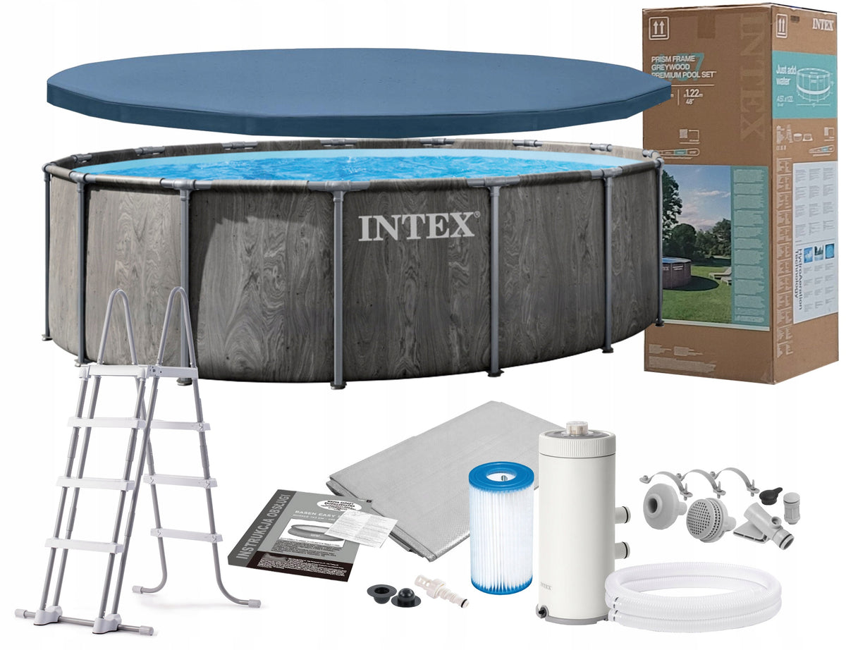 GARDEN POOL FRAME 457x122cm COVER PUMP LADDER INTEX 26742 MAT