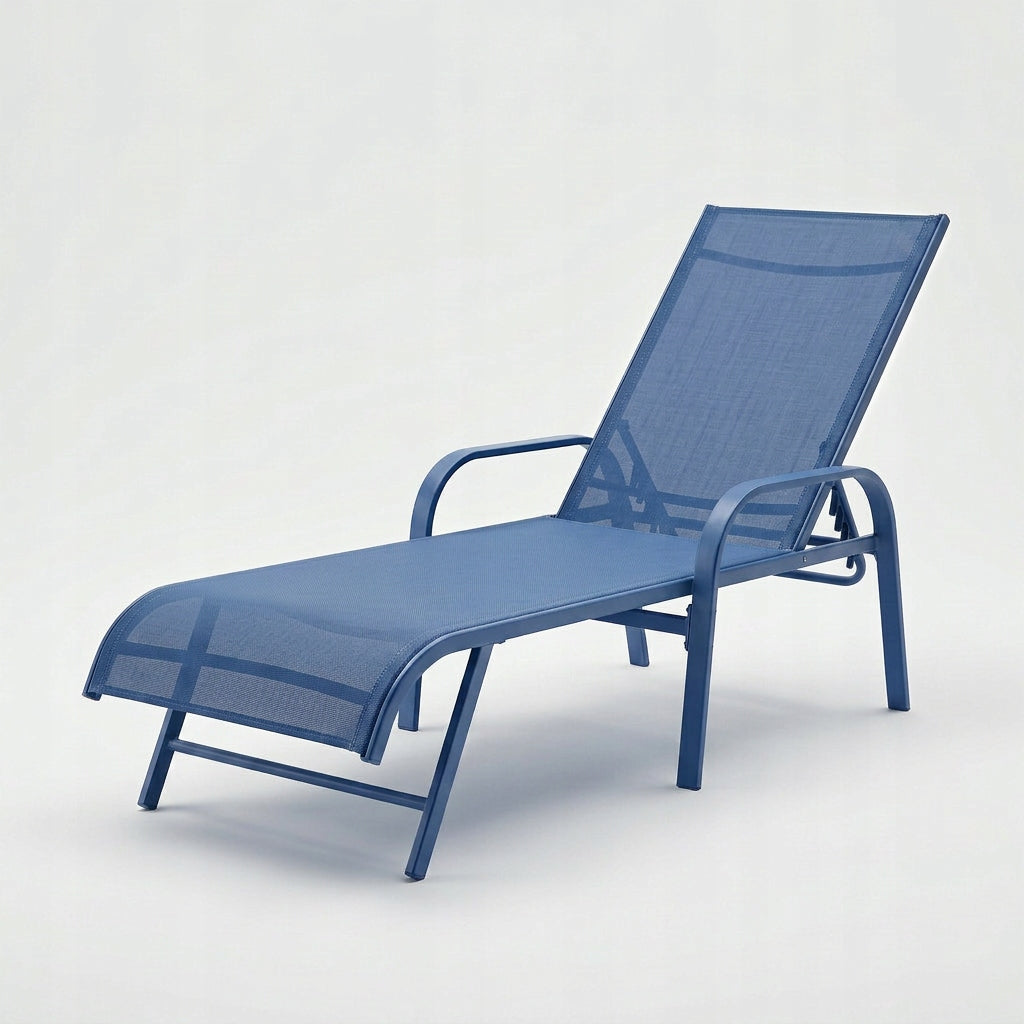 GARDEN POOL LOUNGER FLAT FOLDING STRONG NAVY BLUE YS-33 Packaging status original
