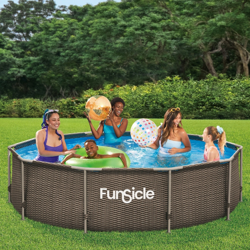 GARDEN POOL ORIGINAL RATTAN APPEARANCE WITH PUMP AND FILTER LARGE XXL Manufacturer code Rattan basen ogrodowy stelażowy duży pompa