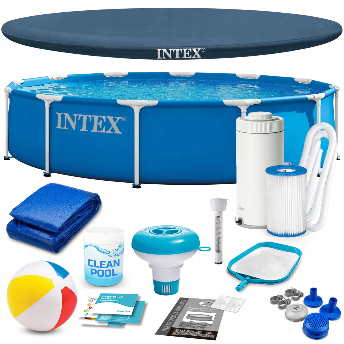 GARDEN POOL RACK 366x76 INTEX FULL SET 28212 ALL ACCESSORIES