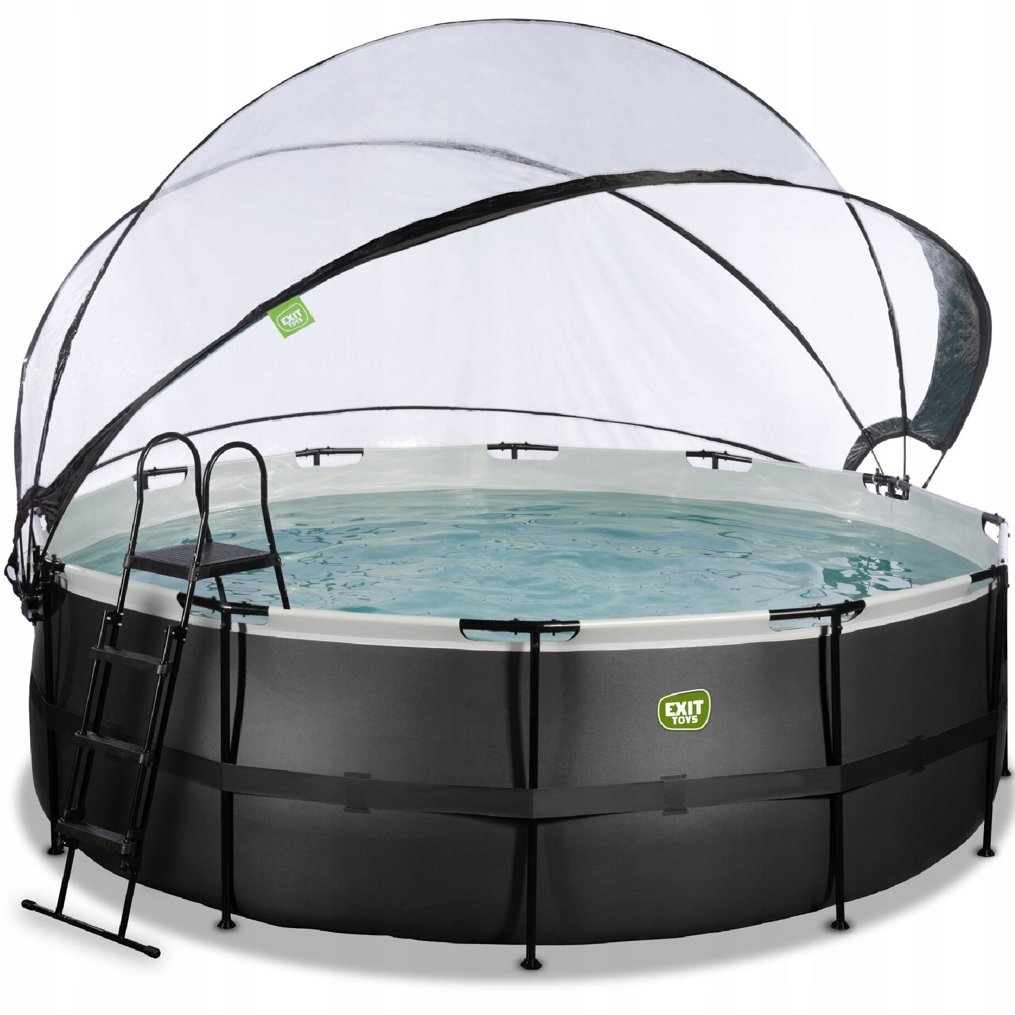 GARDEN POOL WITH SAND PUMP, LADDER AND CANOPY 427x122 CM ROUND