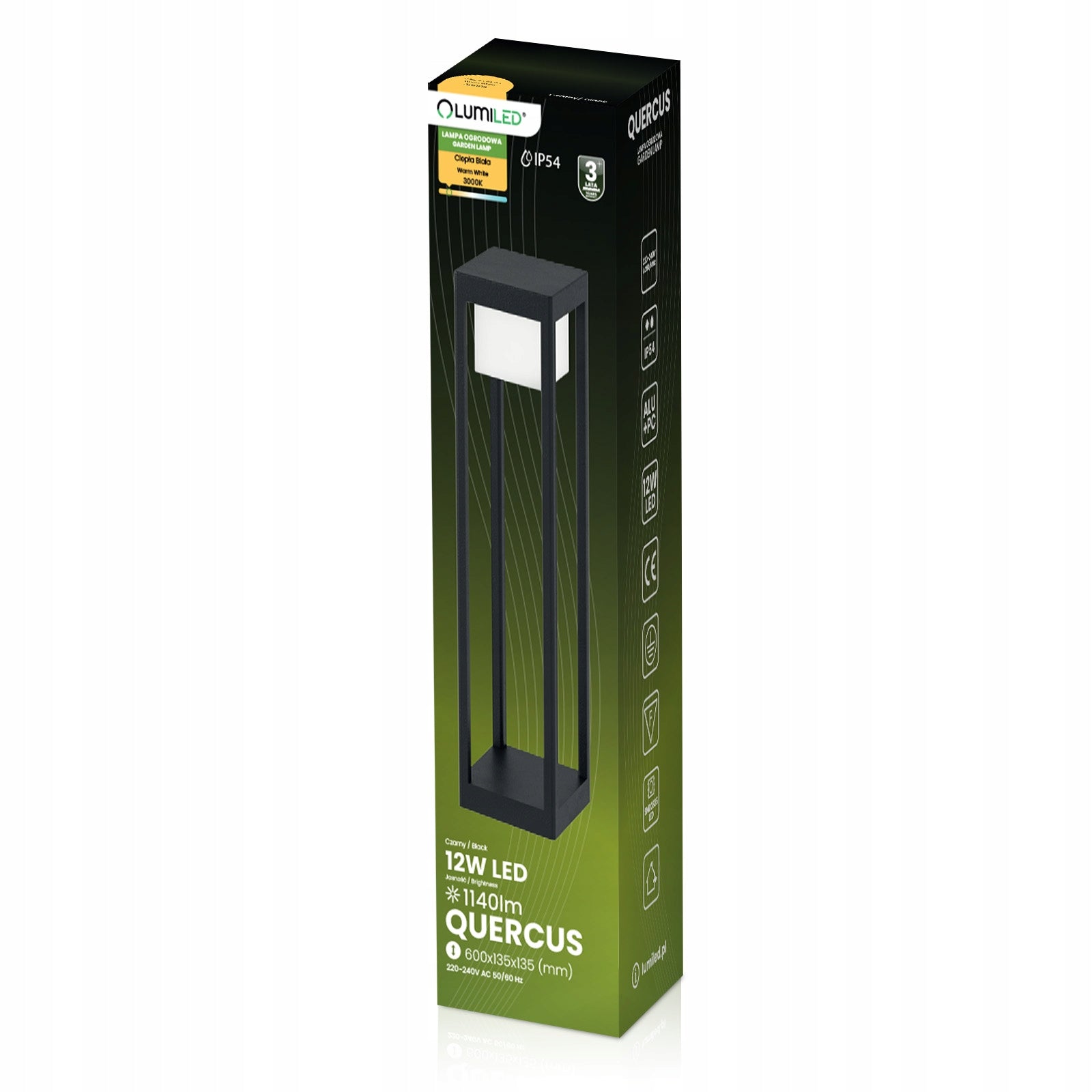 GARDEN POST Garden Lamp Outdoor LED 60cm 230V Waterproof Manufacturer code 5907568 kwadratowa elektryczny nowoczesna