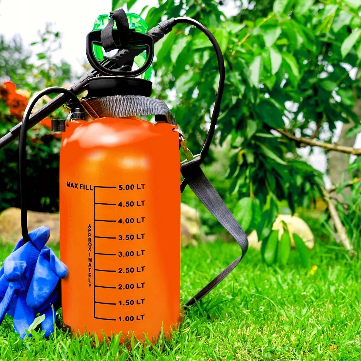 GARDEN PRESSURE SPRAYER HANDHELD 5L LARGE LONG WASHER LANCE Packaging status original