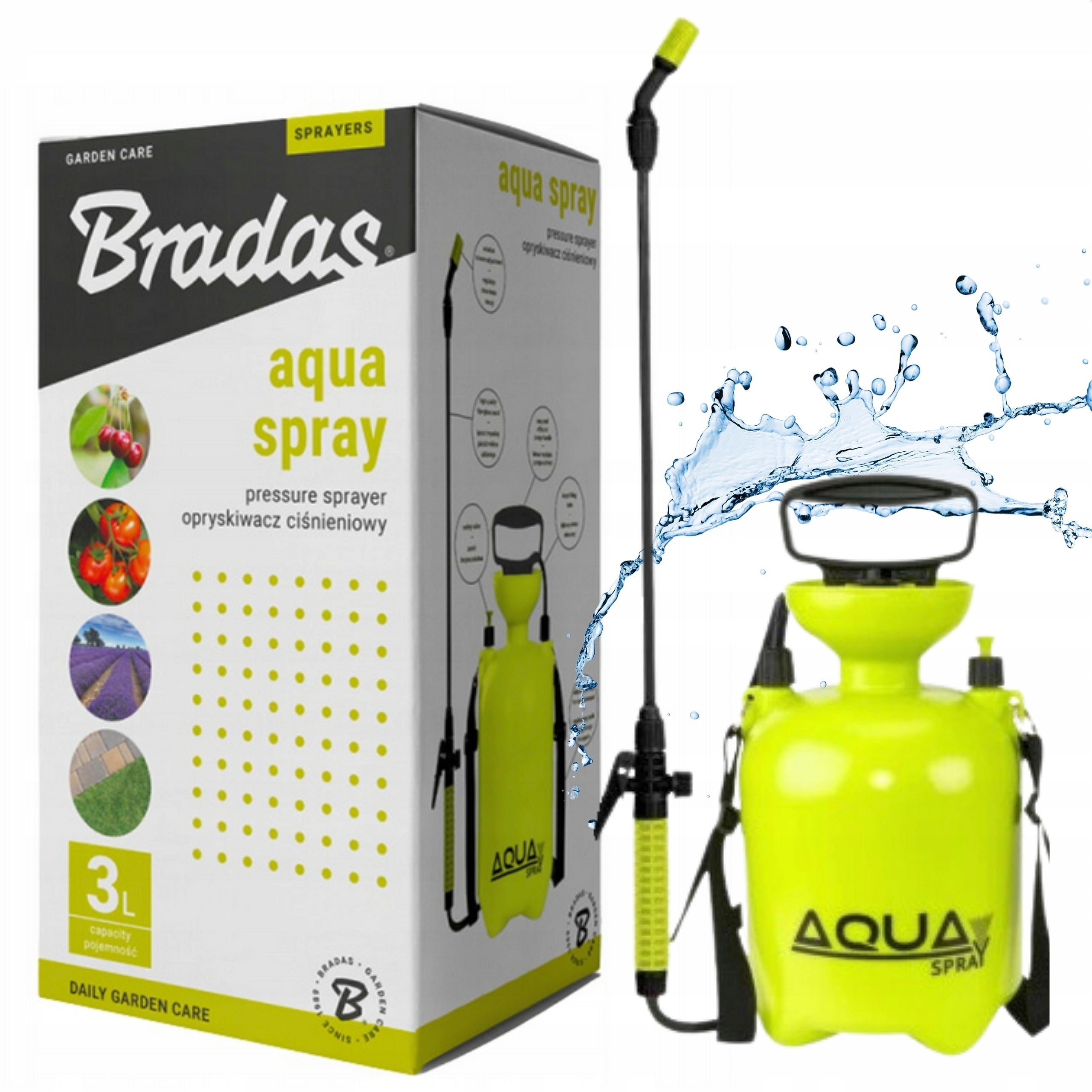 GARDEN PRESSURE SPRAYER MANUAL 3L BRADAS HOUSEHOLD WASHER LANCE