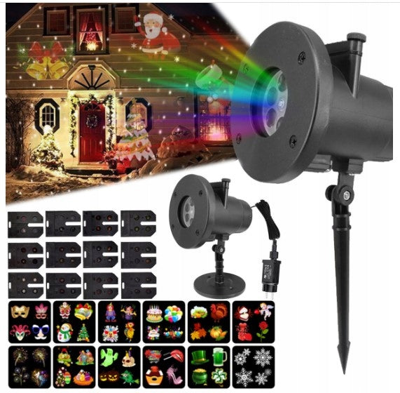 GARDEN PROJECTOR CHRISTMAS HEADLIGHT FOR HOME 12 CARDS 48 DESIGNS Manufacturer code 5903896510620