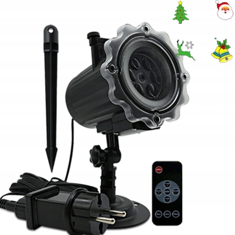GARDEN PROJECTOR LASER CHRISTMAS SPOTLIGHT FOR UP TO 16 CARDS AND REMOTE CONTROL