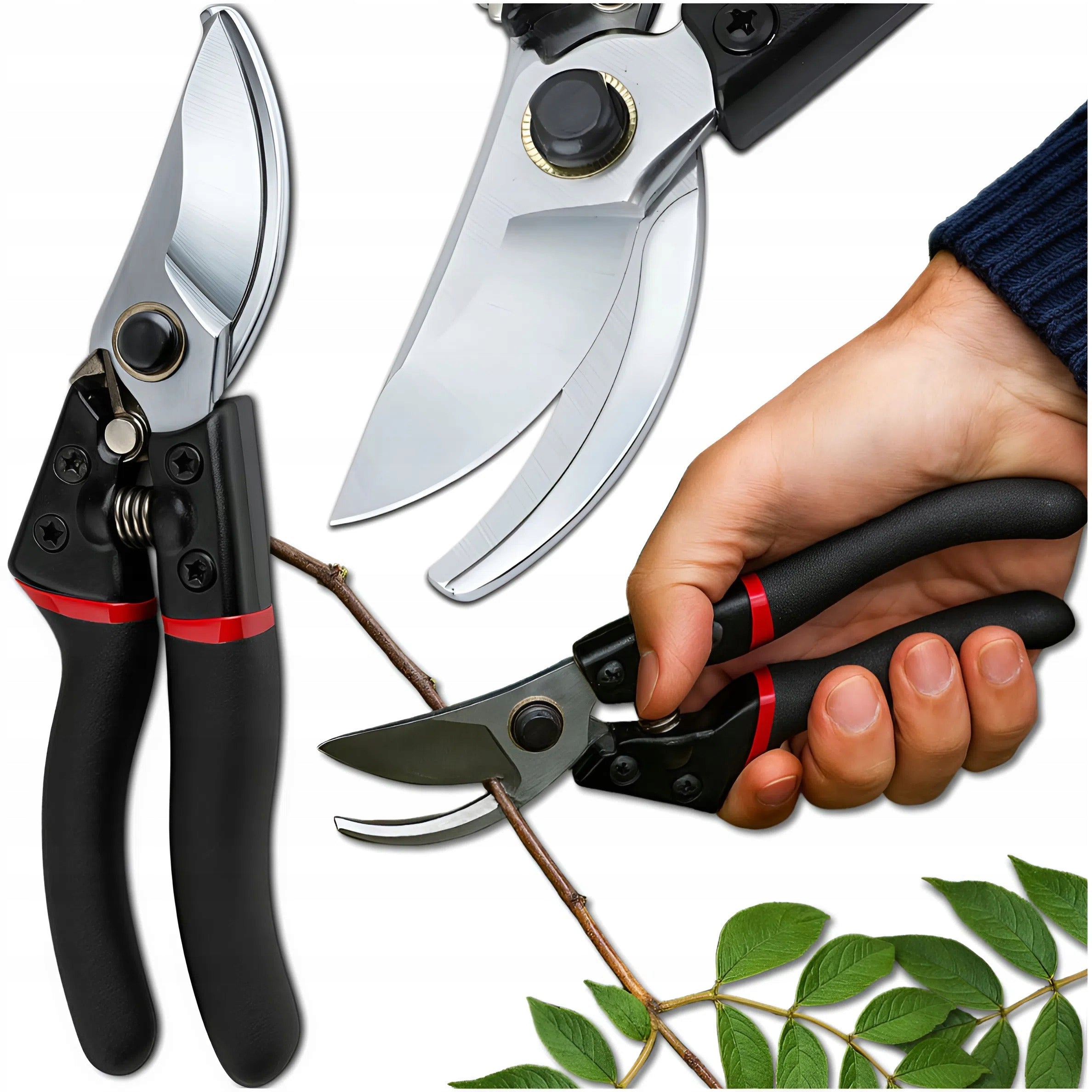 GARDEN PRUNER HANDHELD FLOWER BRANCH SHRUB SHEARS SHARP BLADE STEEL EAN (GTIN) 5906186332193