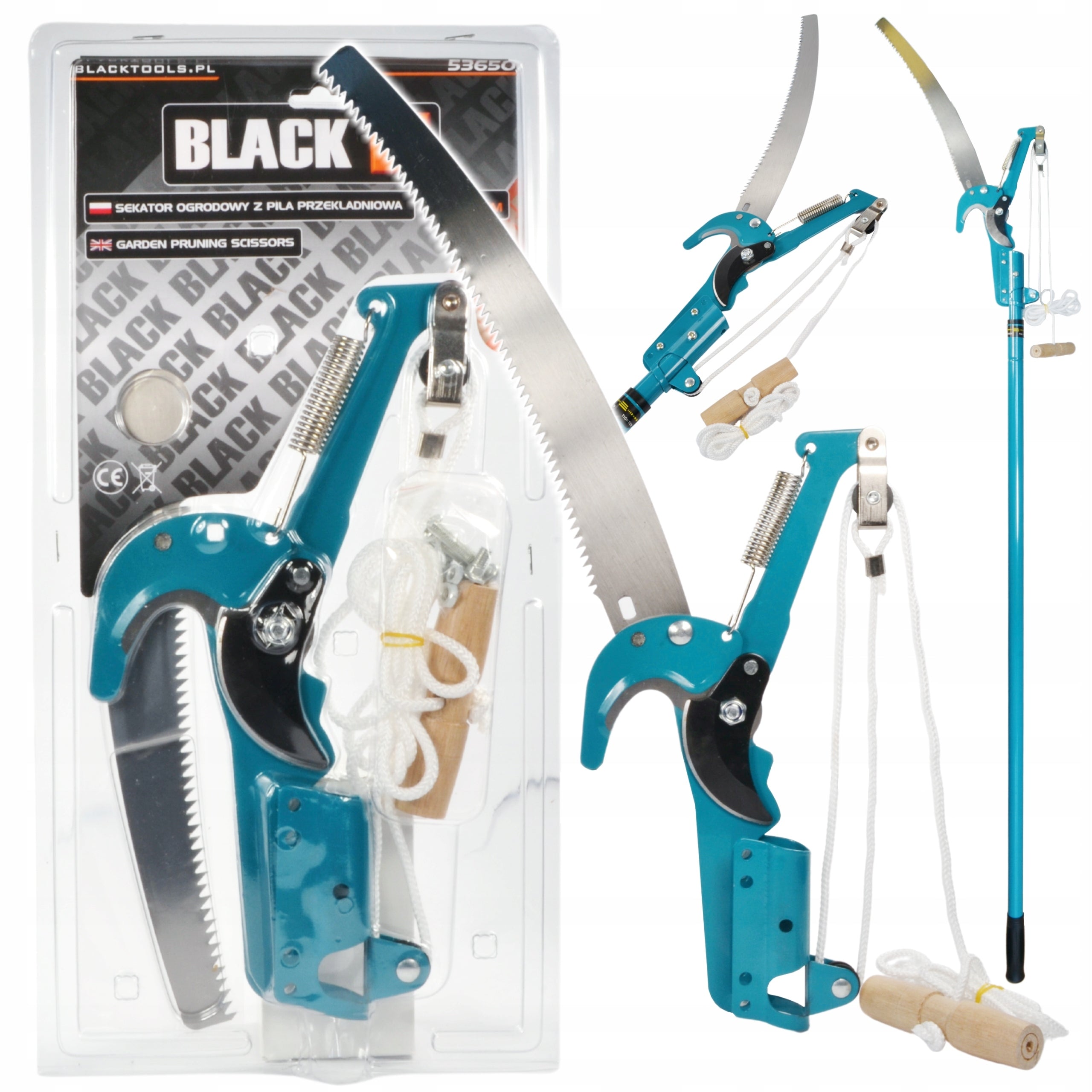 GARDEN PRUNER TELESCOPIC BOOM SAW FOR BRANCHES 2IN1BL