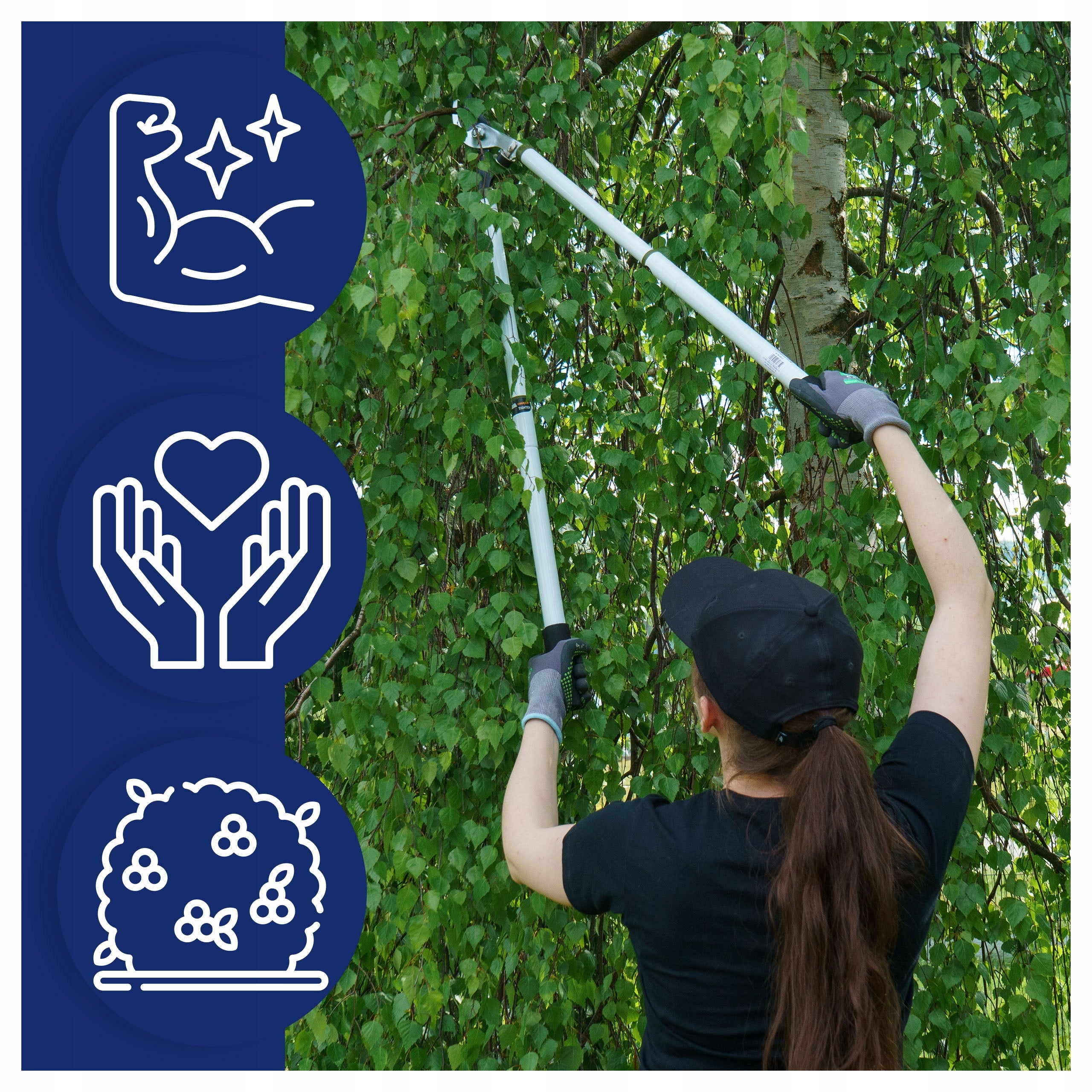 GARDEN PRUNING SHEAR LONG MANUAL SHARP TELESCOPIC BLADE FOR BRANCHES STRONG Product weight with unit packaging 1.25 kg
