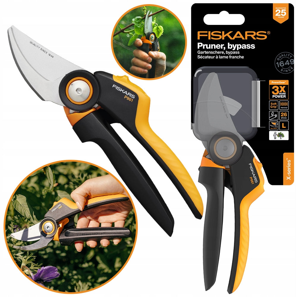 GARDEN PRUNING SHEAR MANUAL FOR SHRUB FLOWER BRANCHES FISKARS L P961 Packaging status original