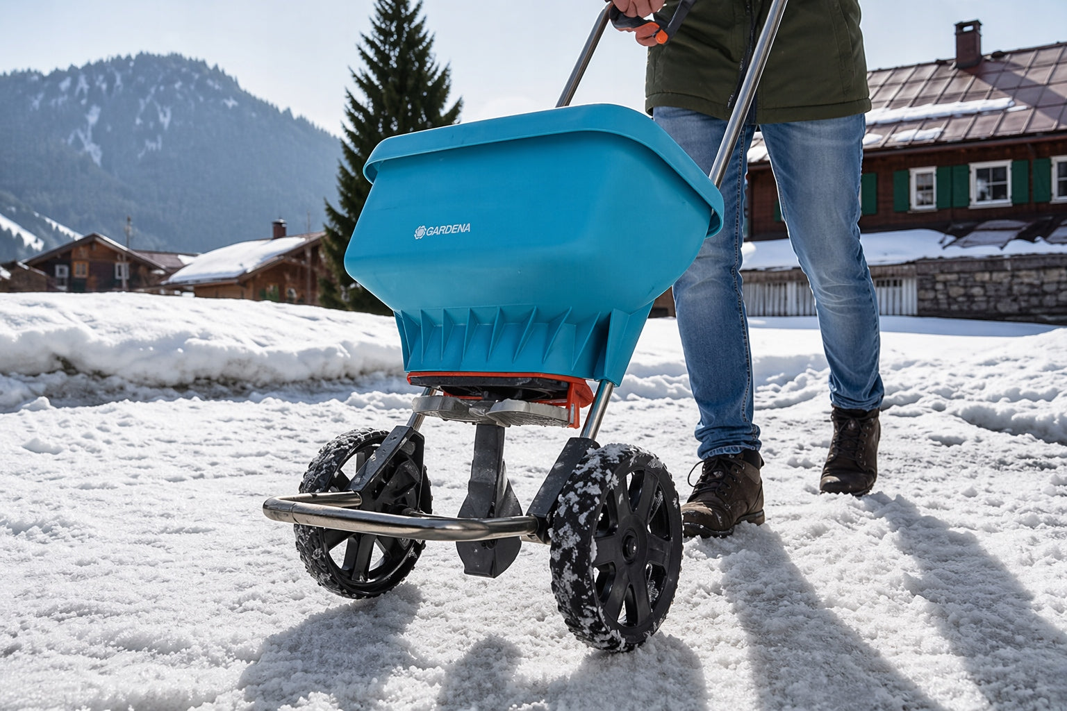 GARDEN SEED DRILL GARDENA FOR SALT SEED FERTILIZER 18L 800M2 REGULATION OF DISPERSION Brand Gardena