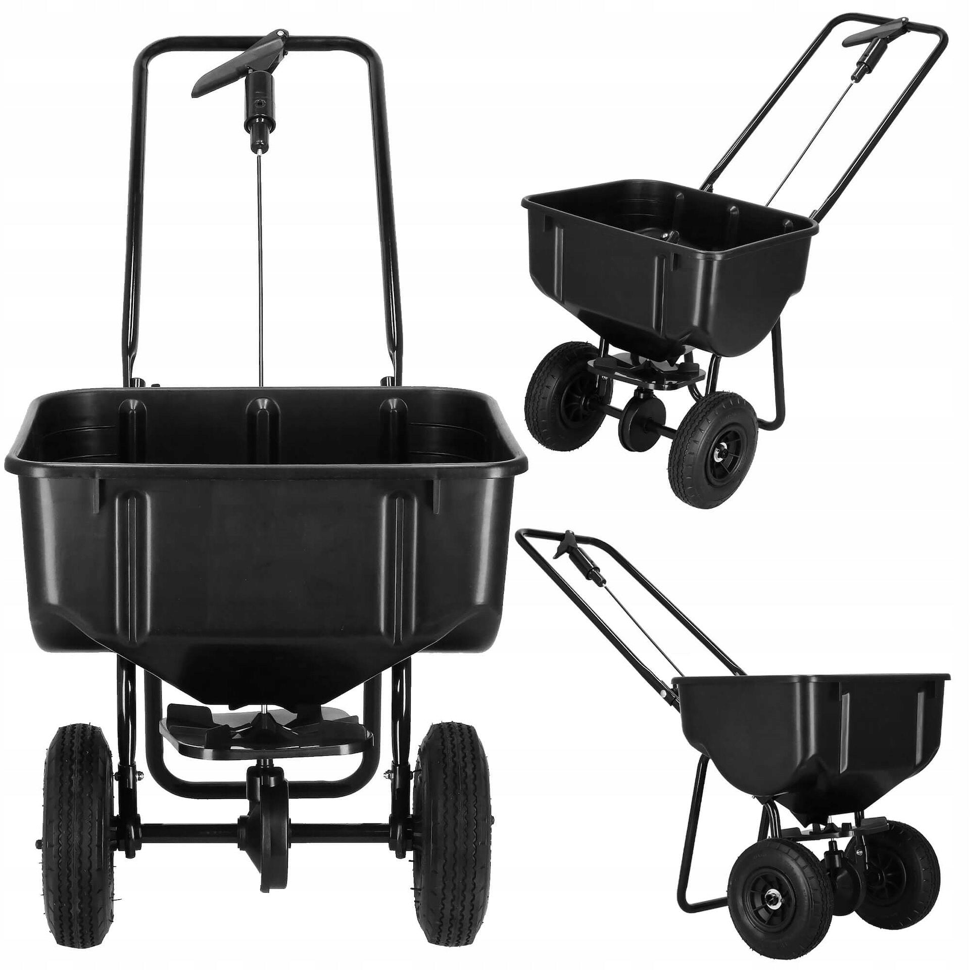 GARDEN SEED DRILL ON WHEELS 44L UNIVERSAL GRASS FERTILIZER SEED SPREADER Brand Springos