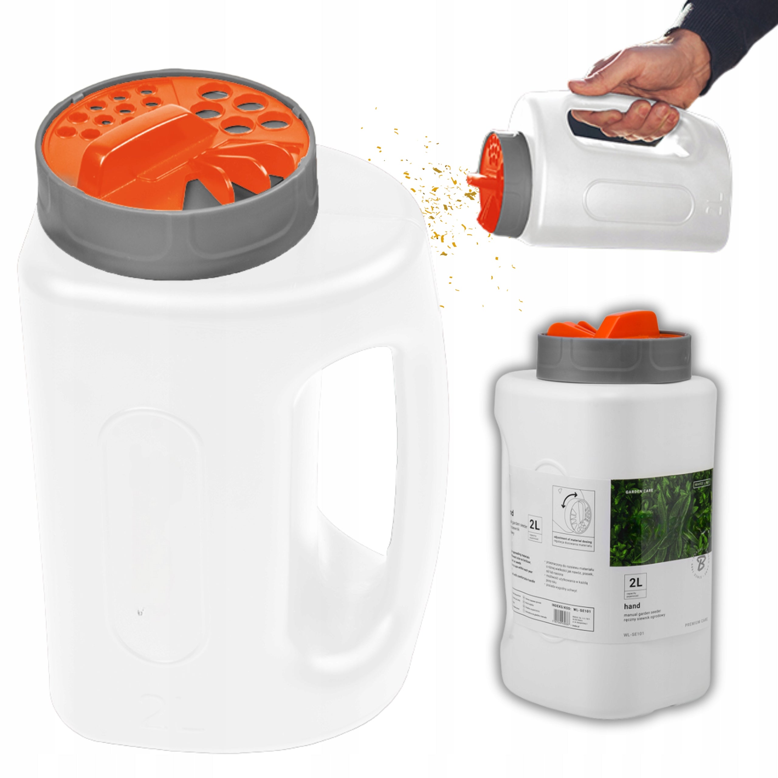 GARDEN SEEDER MANUAL FOR GRASS FERTILIZER PLANT SEEDS 2L universal