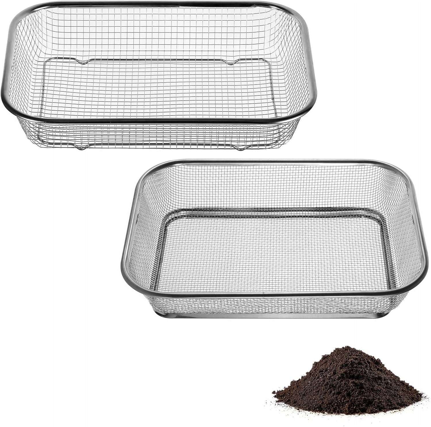 GARDEN SIEVE DOUBLE MESH 5,7/3,1mm STAINLESS STEEL FOR SIFTING