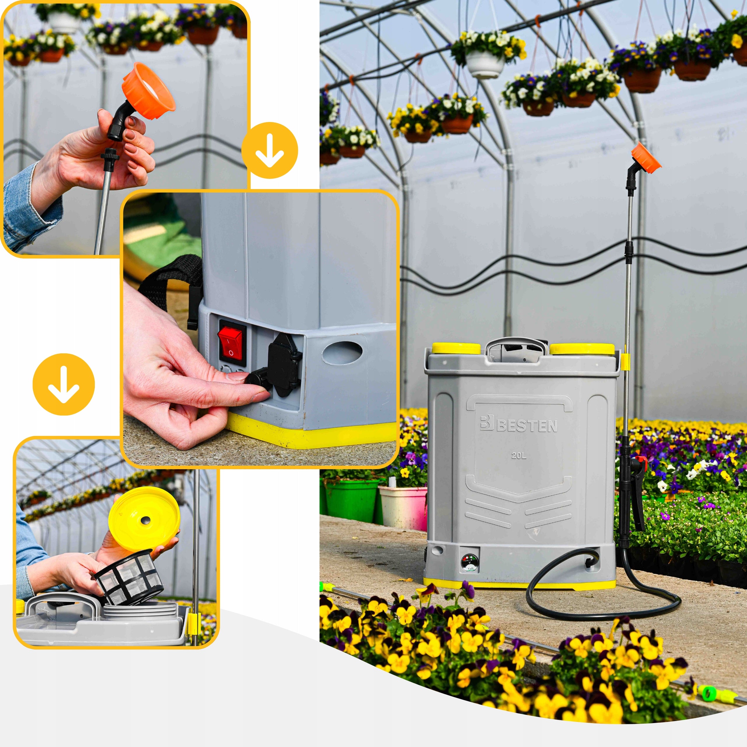 GARDEN SPRAYER CORDLESS ELECTRIC 20L BACKPACK LANCE +NOZZLES EAN (GTIN) 5906688622884