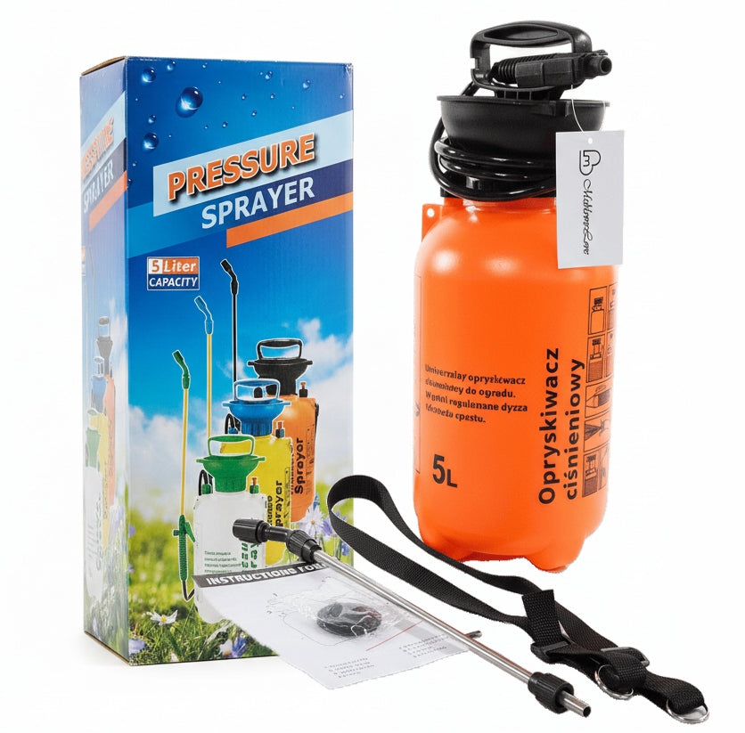 GARDEN SPRAYER PRESSURE MANUAL 5L ADJUSTABLE NOZZLE - STEEL LANCE