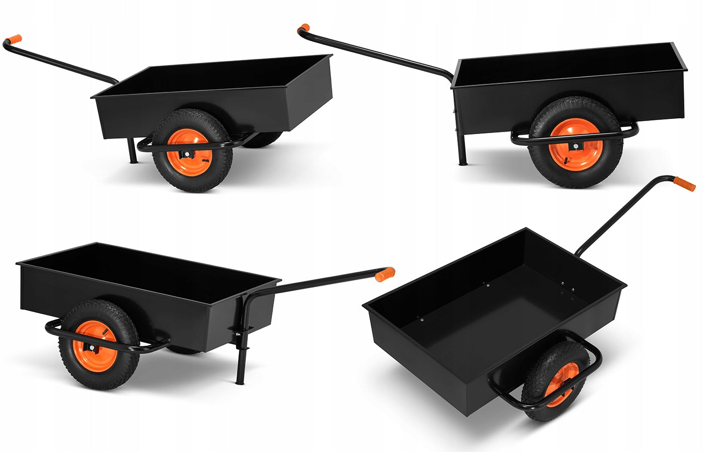 GARDEN STEEL TRANSPORT TROLLEY HIGHER WHEELBARROW 180 L / 390 kg Brand Higher