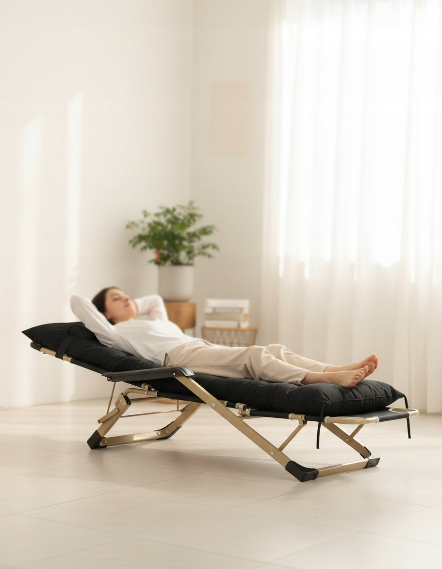GARDEN SUN LOUNGER DC01-GD-BK BEACH PILLOW FOLDING BLACK IDEALGarden Brand IDEAL