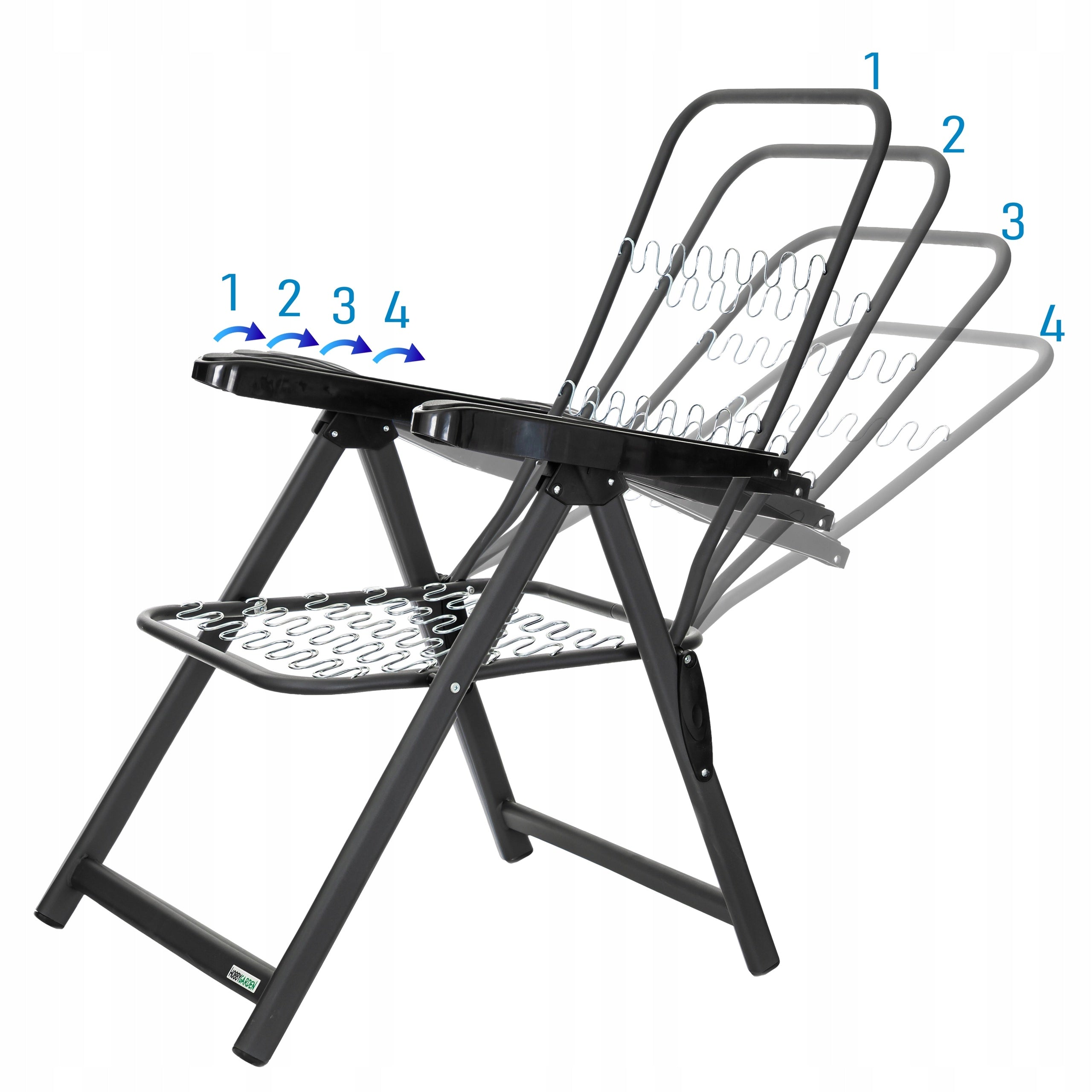 GARDEN SUN LOUNGER WITH BACKREST - Beach folding chair for terrace - up to 130 kg Manufacturer code GA0NOT0_PIL