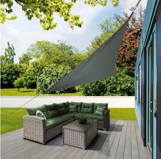 GARDEN SUN SAIL WATERPROOF 415x415x415cm ANTHRACITE AWNING Brand PrzyPas