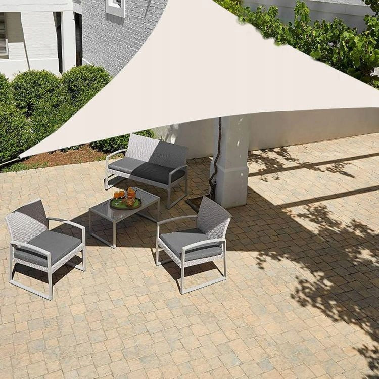 GARDEN SUN SAIL WATERPROOF 415x415x415cm BEIGE AWNING Length 415 cm